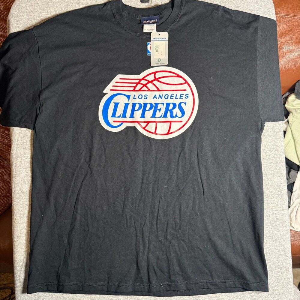 NEW LA Clippers NBA Baksetball T Shirt Mens Size XXL 100% Cotton New Black